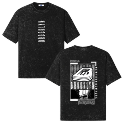 áo thun đen wash form rộng phong cách streetwear