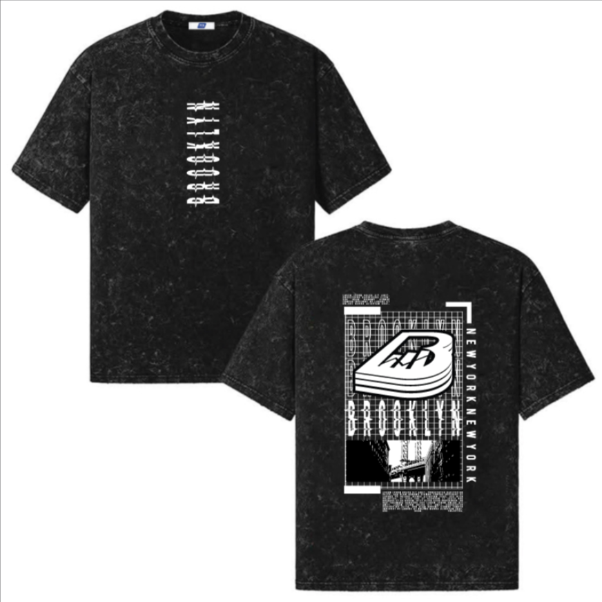 Áo Thun Đen Wash áo thun đen wash form rộng phong cách streetwear